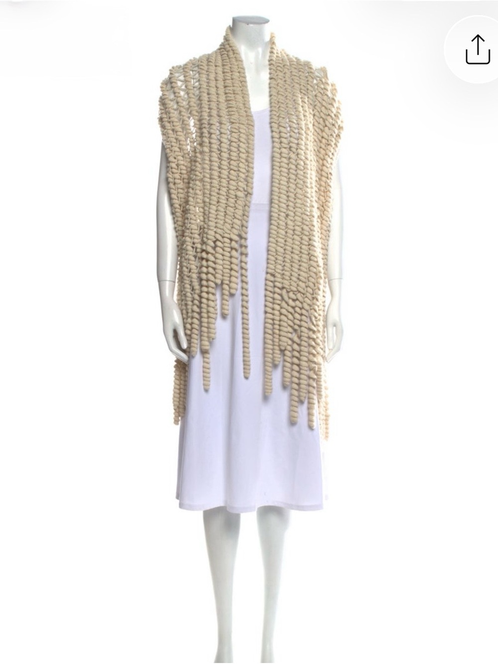 Calypso St. Barth Cream Alpaca Chunky Knit Shawl